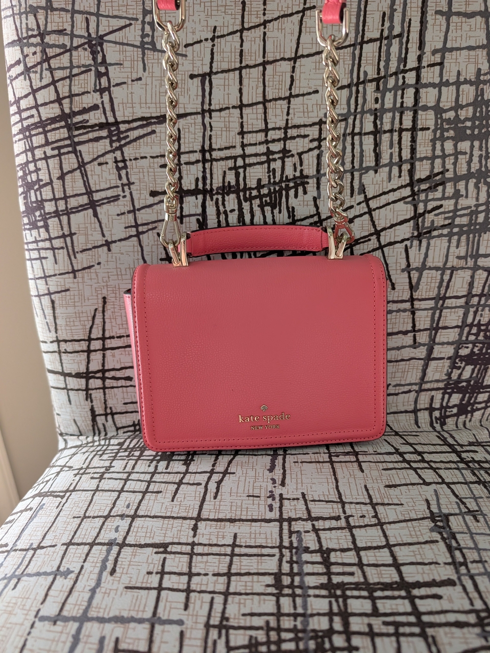 kate spade pink leather chain-strap crossbody